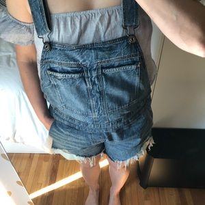G-Star Raw Overalls - medium wash and distressed hem XS